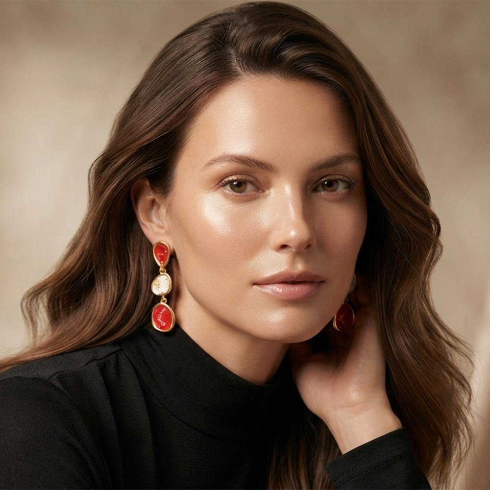 The99Jewel Beautiful Gold Plated Rasin Stone Long Dangler Earrings for Women Trendy Ethnic Jewellery
