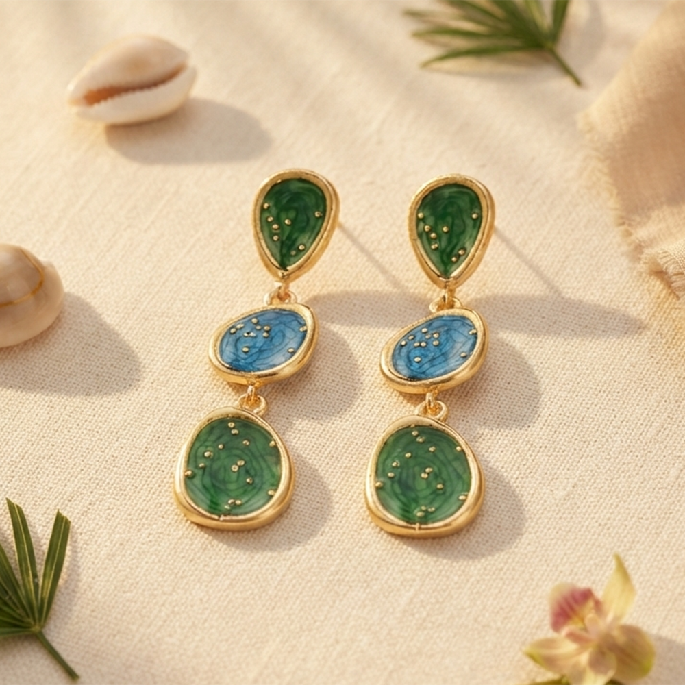 The99Jewel Beautiful Gold Plated Rasin Stone Long Dangler Earrings for Women Trendy Ethnic Jewellery