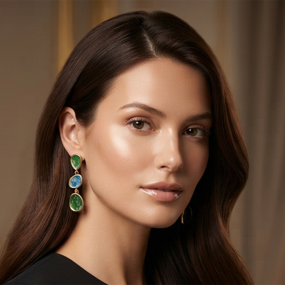 The99Jewel Beautiful Gold Plated Rasin Stone Long Dangler Earrings for Women Trendy Ethnic Jewellery