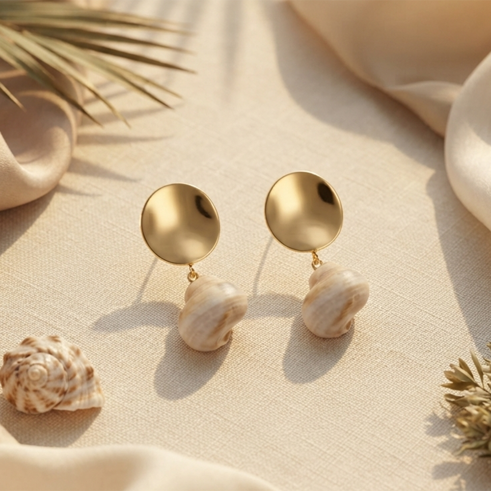 The99Jewel Gorgeous Shell Drop Dangler Earrings for Women Stylish Beach & Festive Fashion Jewellery