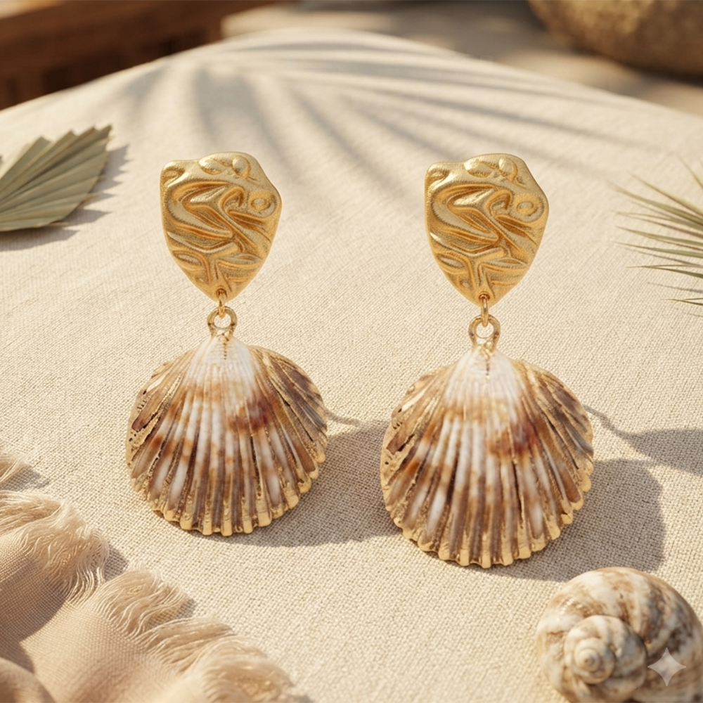 The99Jewel Gorgeous Shell Drop Dangler Earrings for Women Stylish Beach & Festive Fashion Jewellery