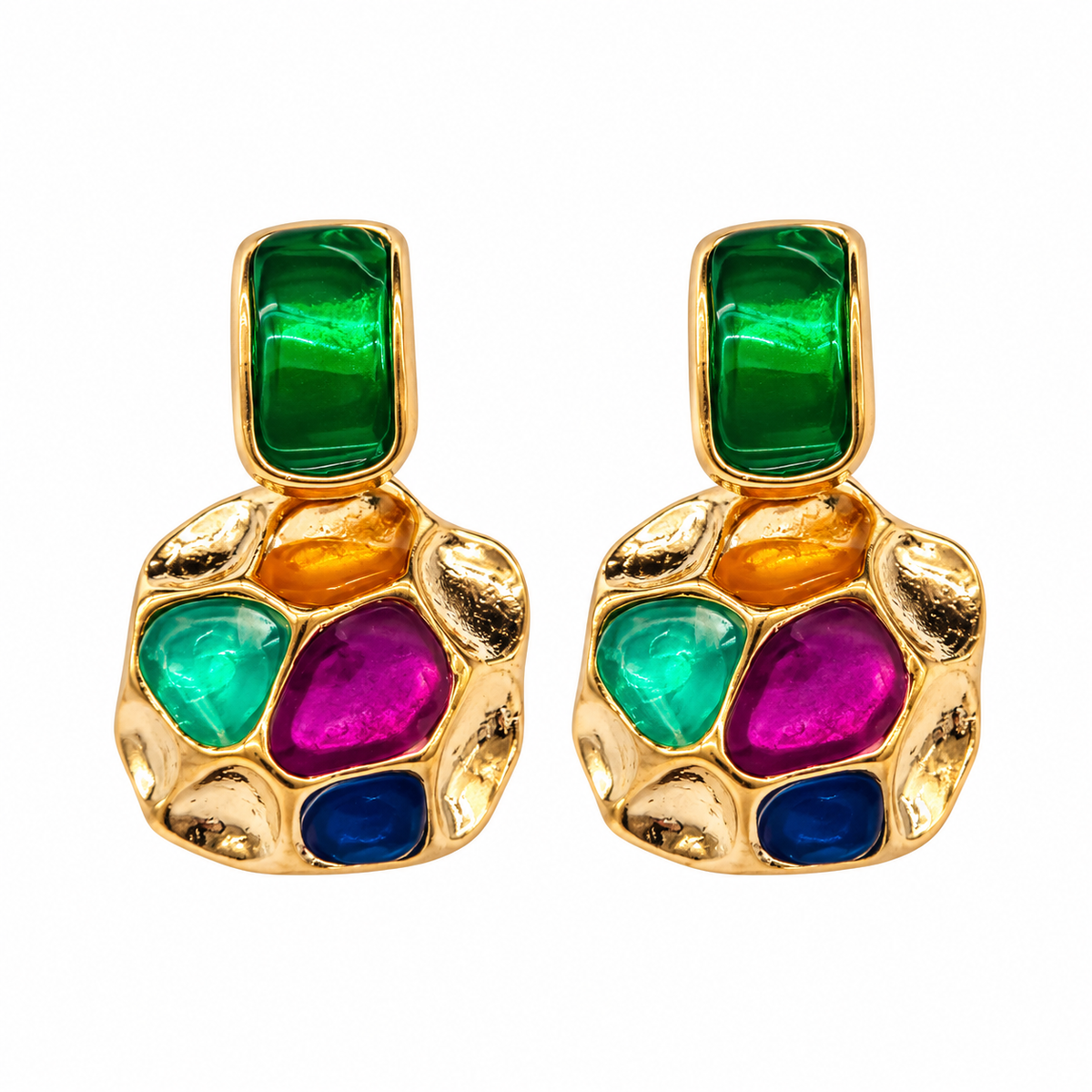 The99Jewel Trendy Gold Plated Rasin Stone Dangler Earrings for Women | Stylish Fashion Jewellery