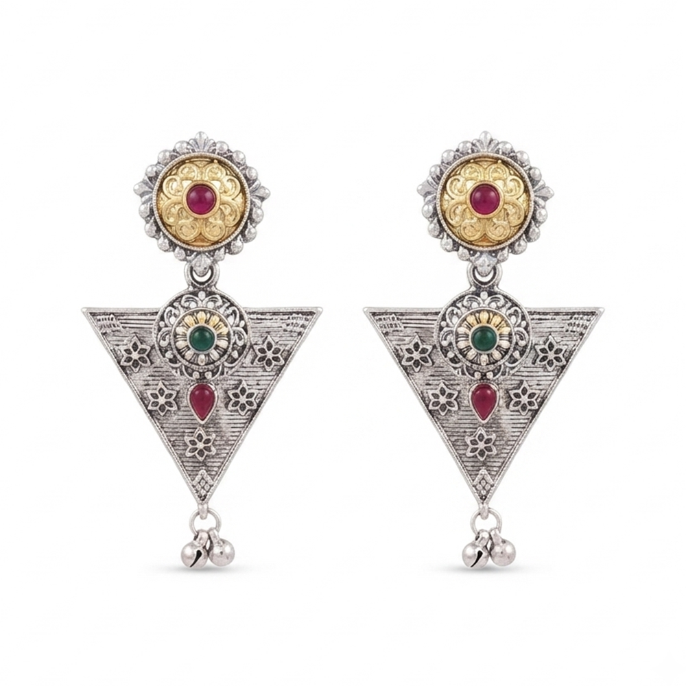 The99Jewel Trendy 2 Tone Dangler Earrings for Women | Modern Statement Jewellery for Party & Festive Wear