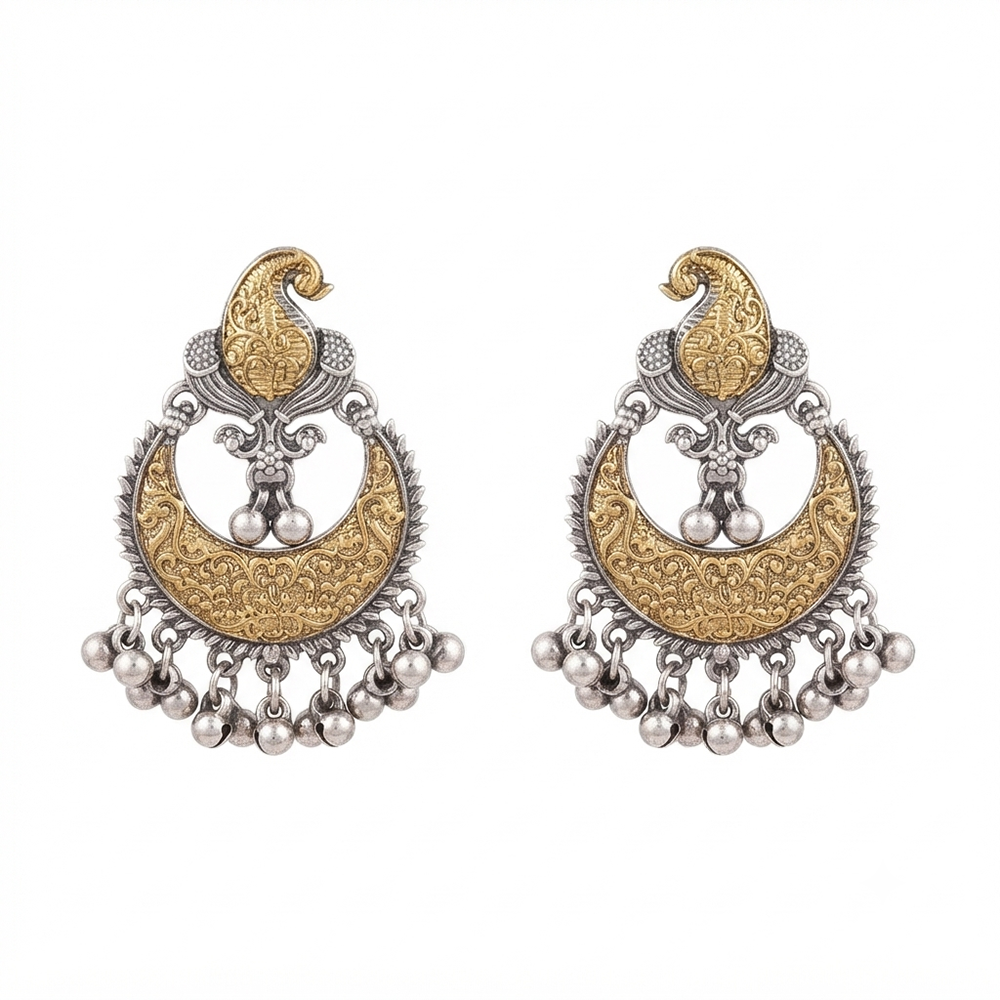 The99Jewel Trendy 2 Tone Dangler Earrings for Women | Modern Statement Jewellery for Party & Festive Wear
