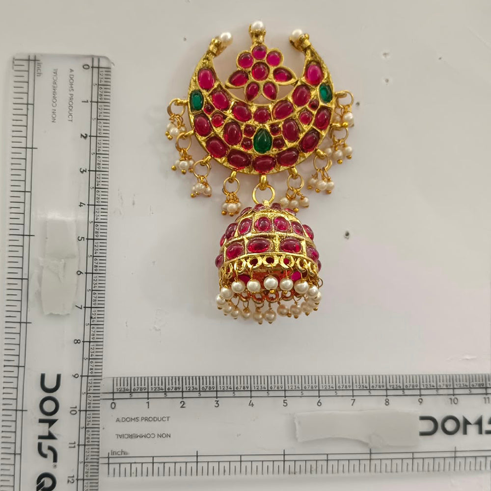 The99Jewel Designer Festive Pota Stone Jhumka Earrings