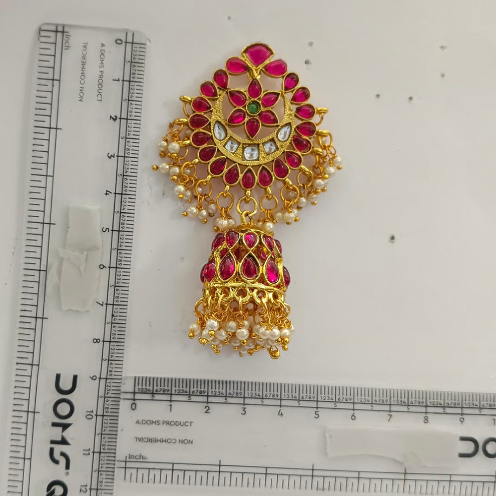 The99Jewel Designer Festive Pota Stone Jhumka Earrings