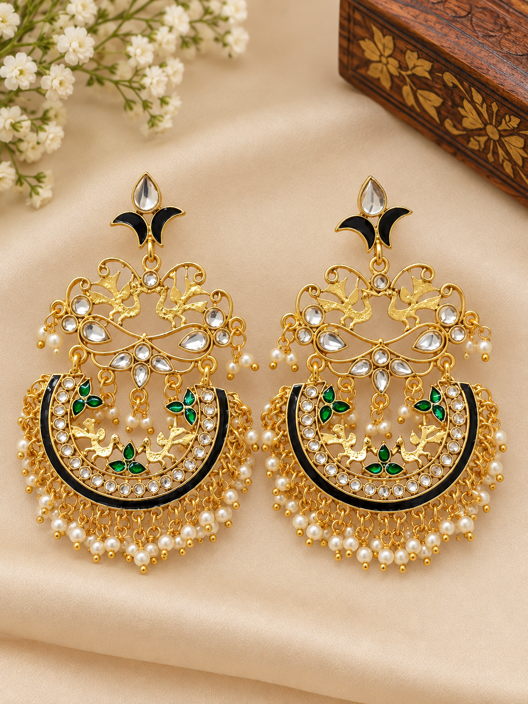 The99Jewel Designer Festive KundanDangler Earrings