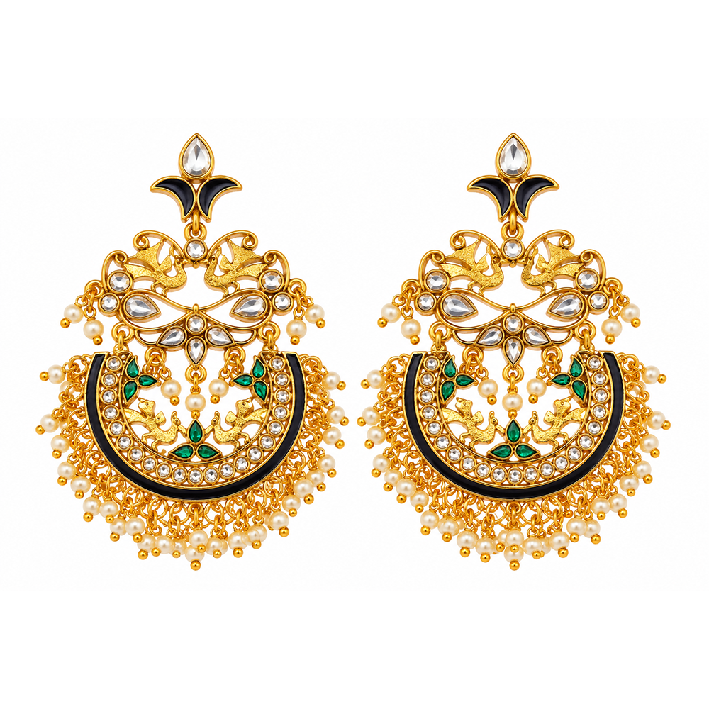 The99Jewel Designer Festive KundanDangler Earrings