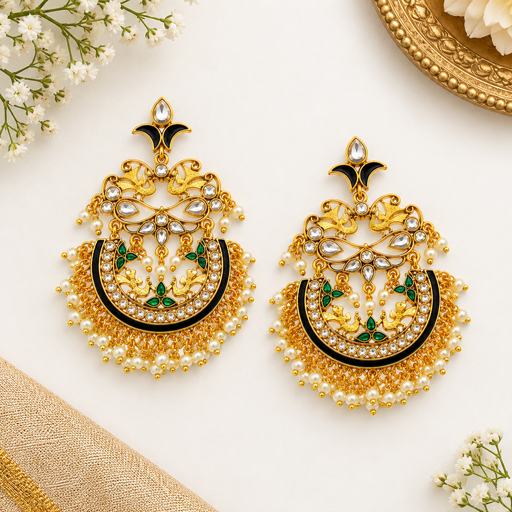 The99Jewel Designer Festive KundanDangler Earrings