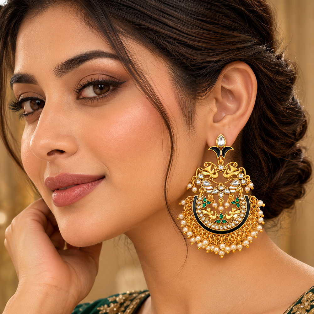 The99Jewel Designer Festive KundanDangler Earrings