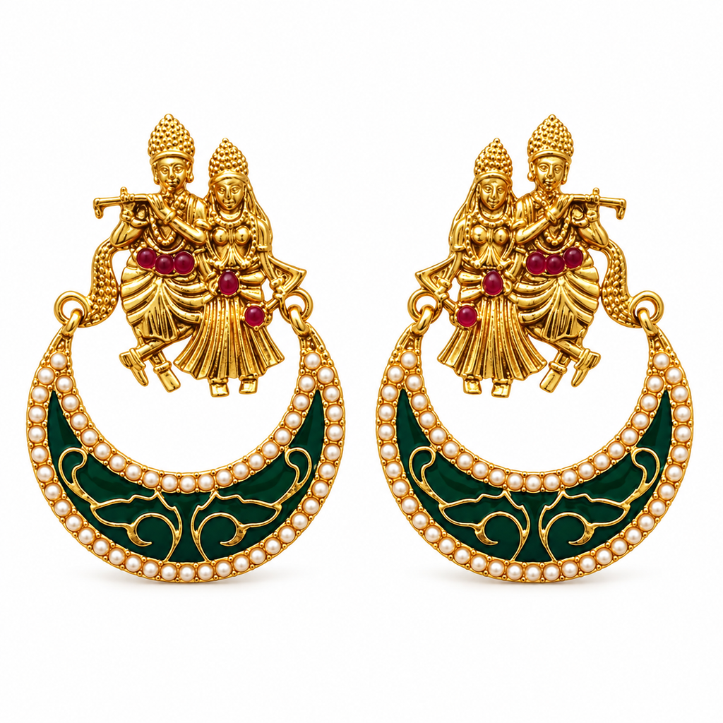 The99Jewel Designer Festive Meenakari Dangler Earrings