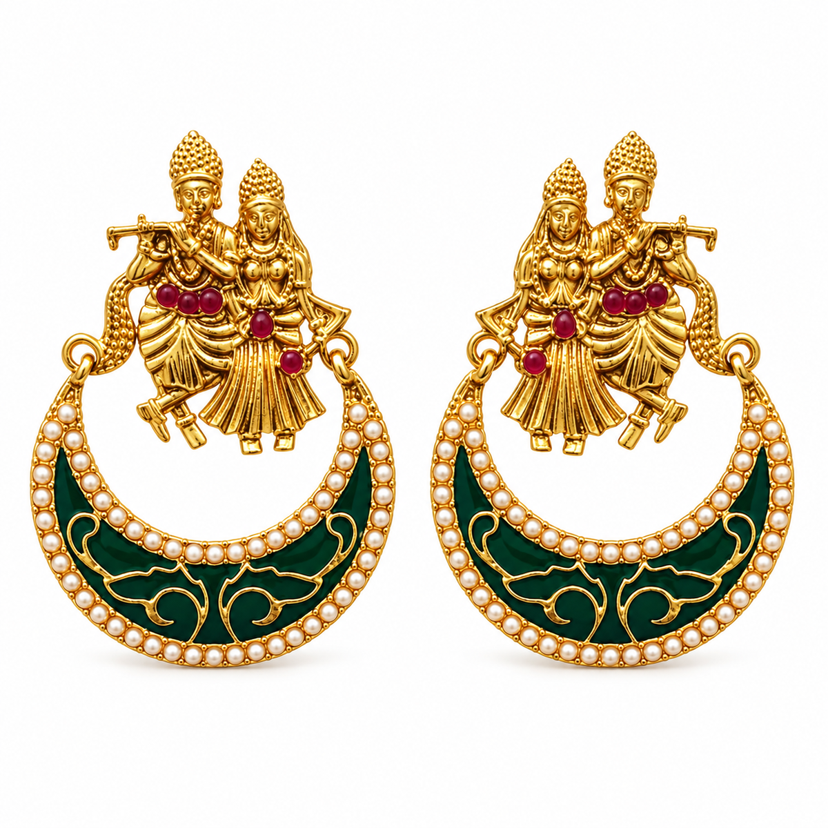 The99Jewel Designer Festive Meenakari Dangler Earrings