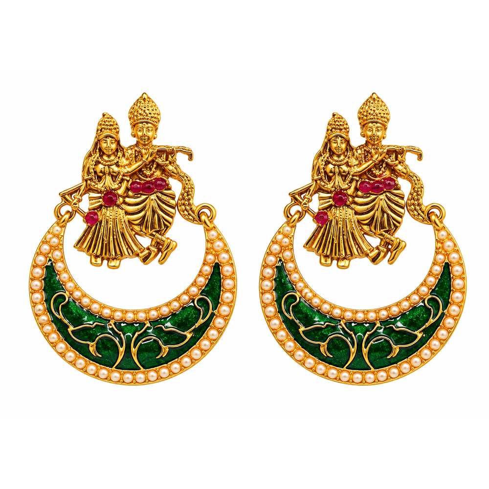 The99Jewel Designer Festive Meenakari Dangler Earrings