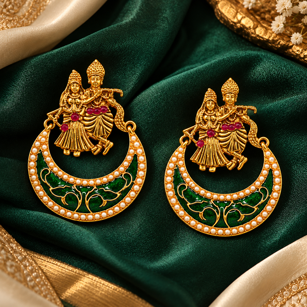 The99Jewel Designer Festive Meenakari Dangler Earrings