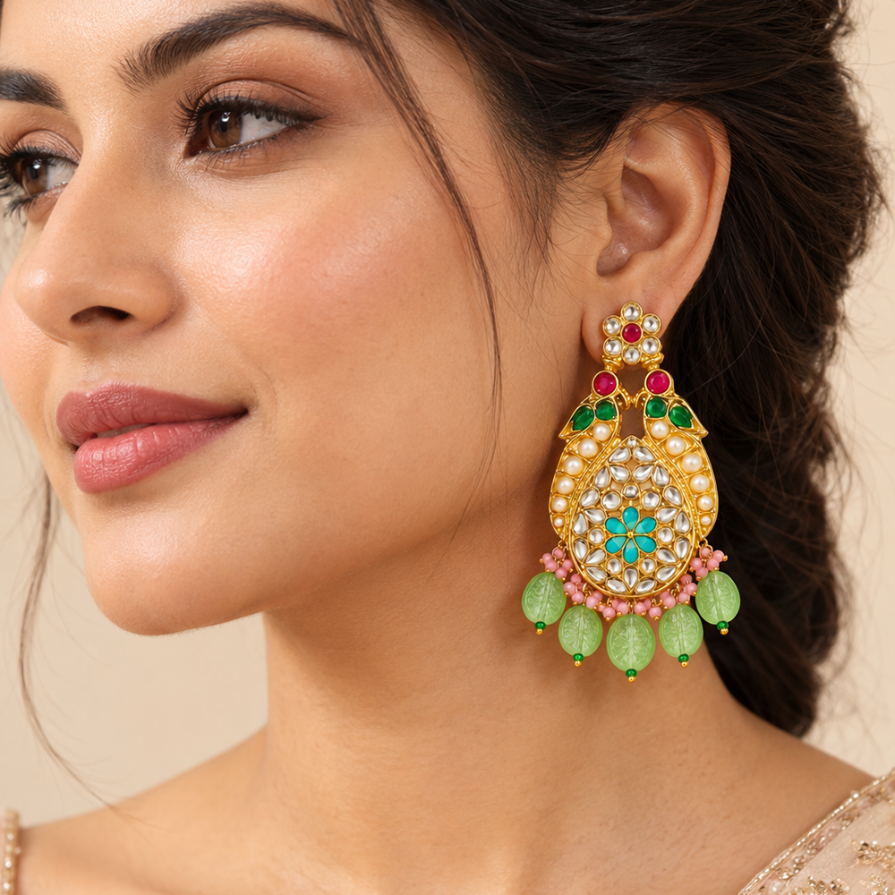 The99Jewel Designer Festive KundanDangler Earrings