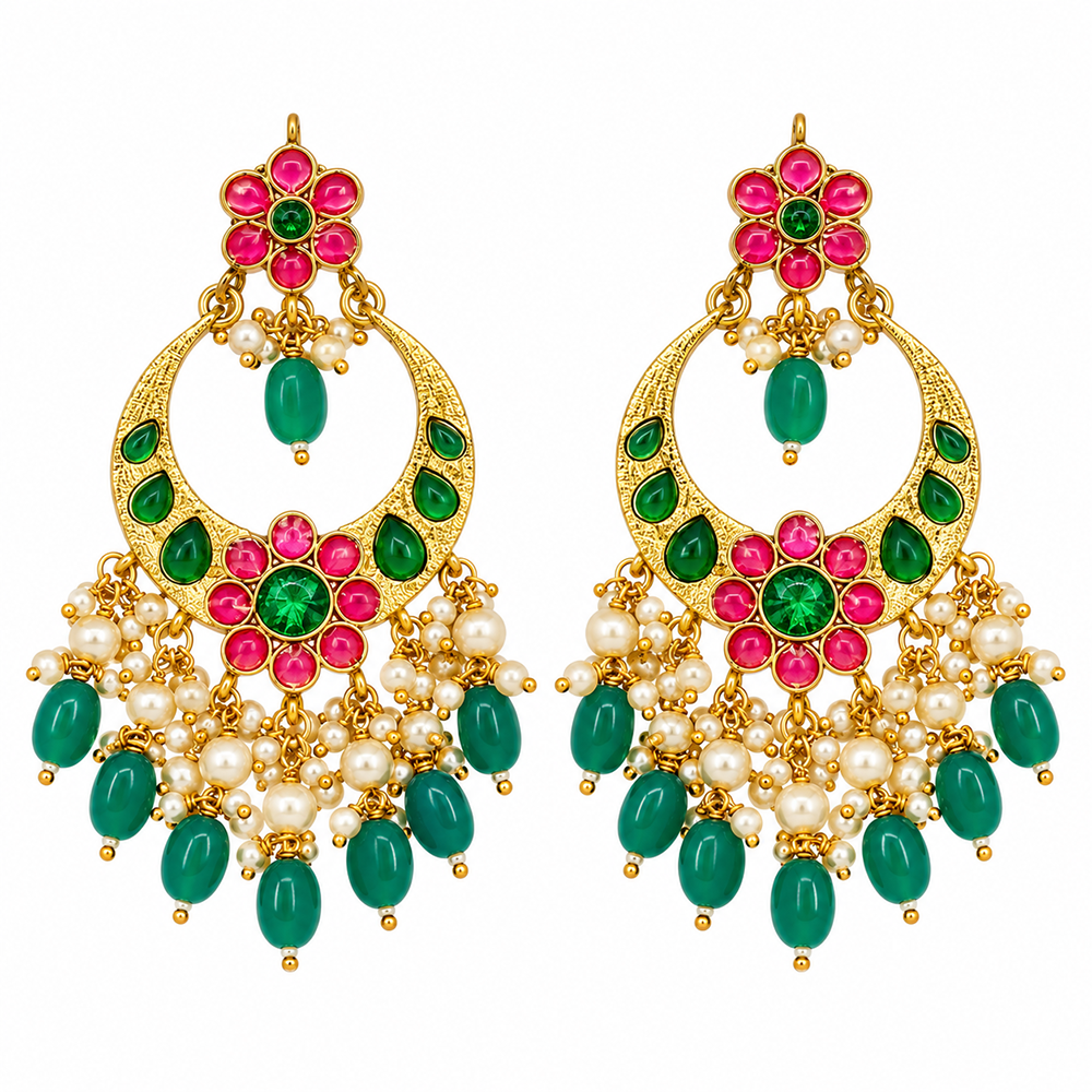 The99Jewel Designer Festive KundanDangler Earrings