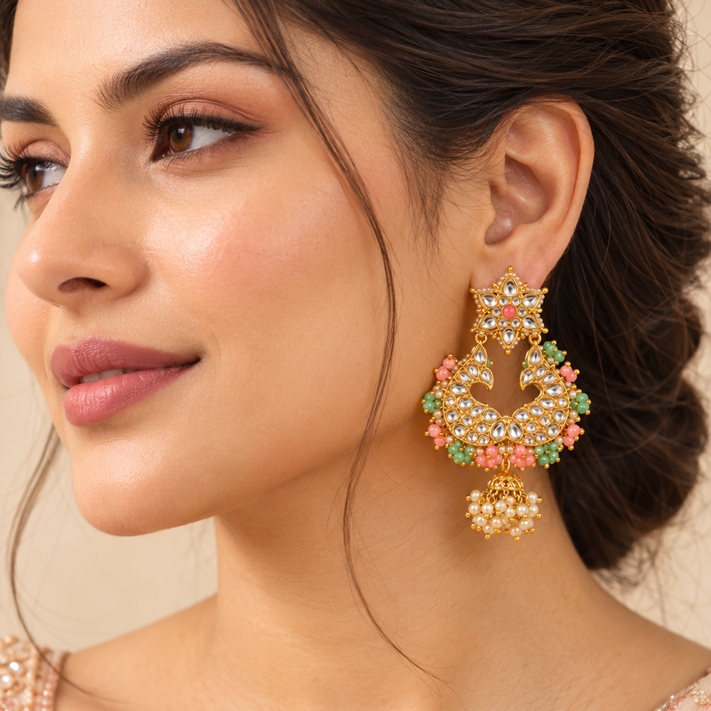 The99Jewel Designer Festive KundanDangler Earrings