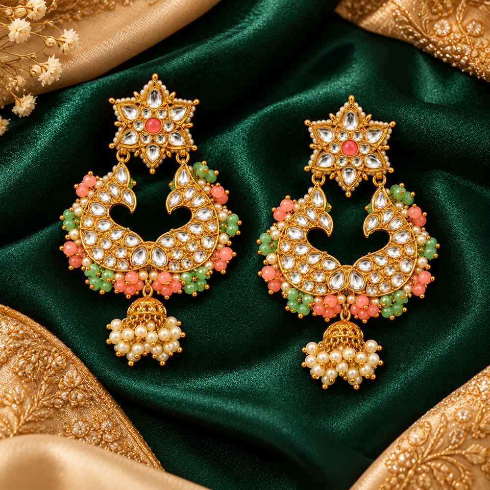 The99Jewel Designer Festive KundanDangler Earrings