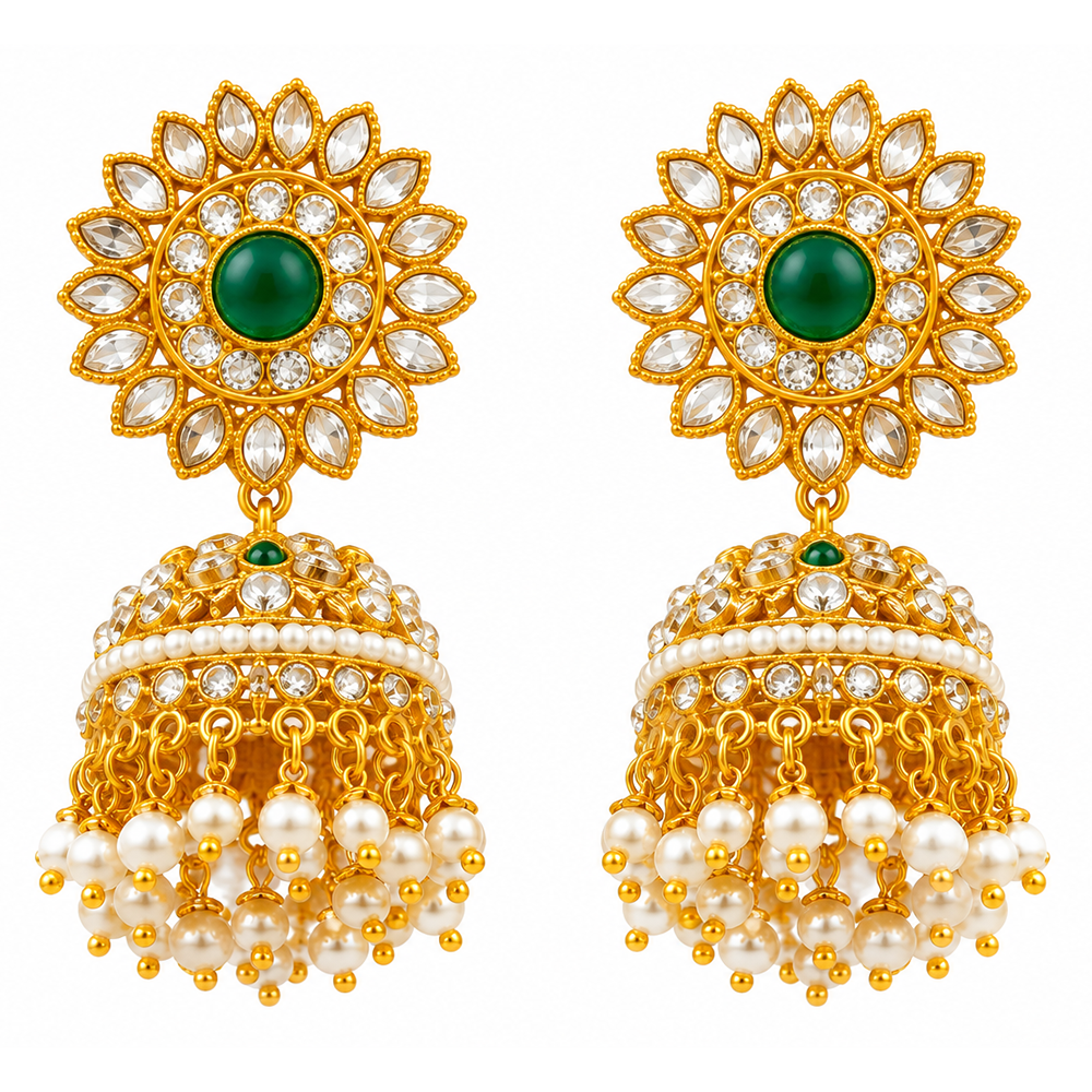 The99Jewel Designer Festive KundanJhumka Earrings