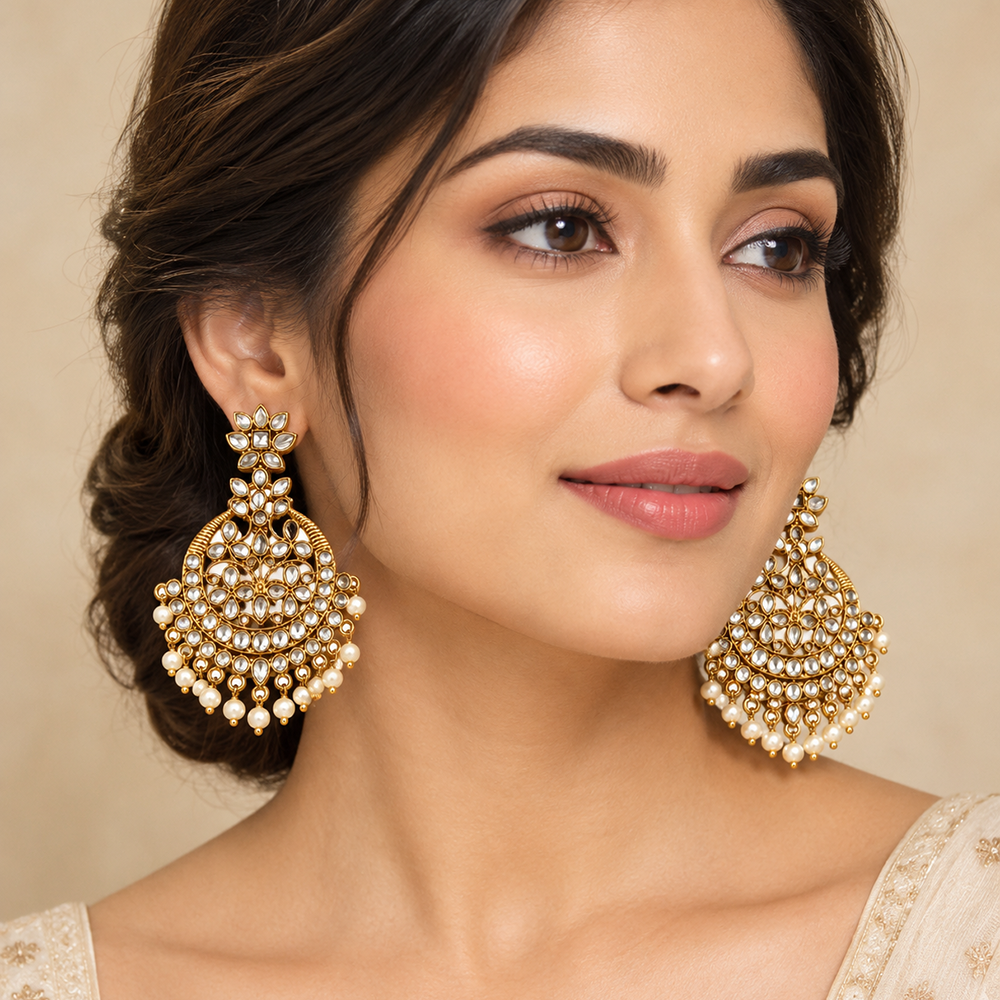 The99Jewel Designer Festive KundanDangler Earrings