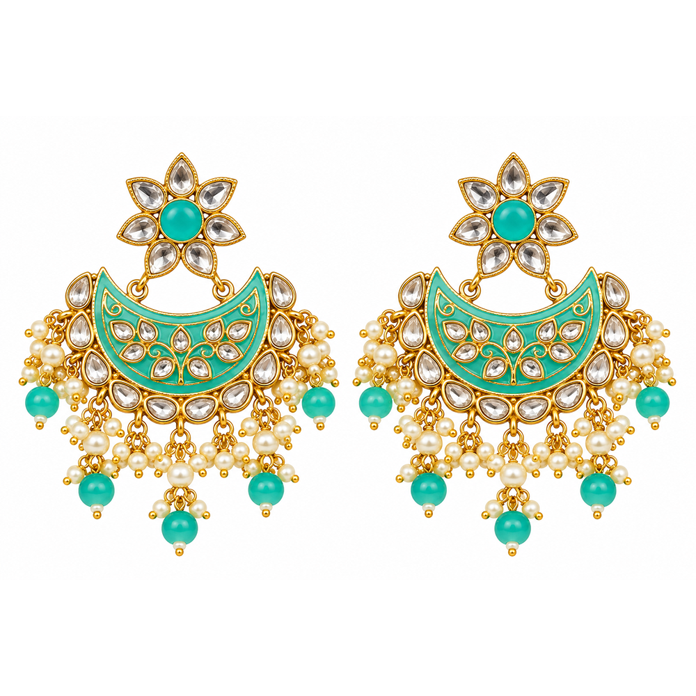 The99Jewel Designer Festive Meenakari Dangler Earrings