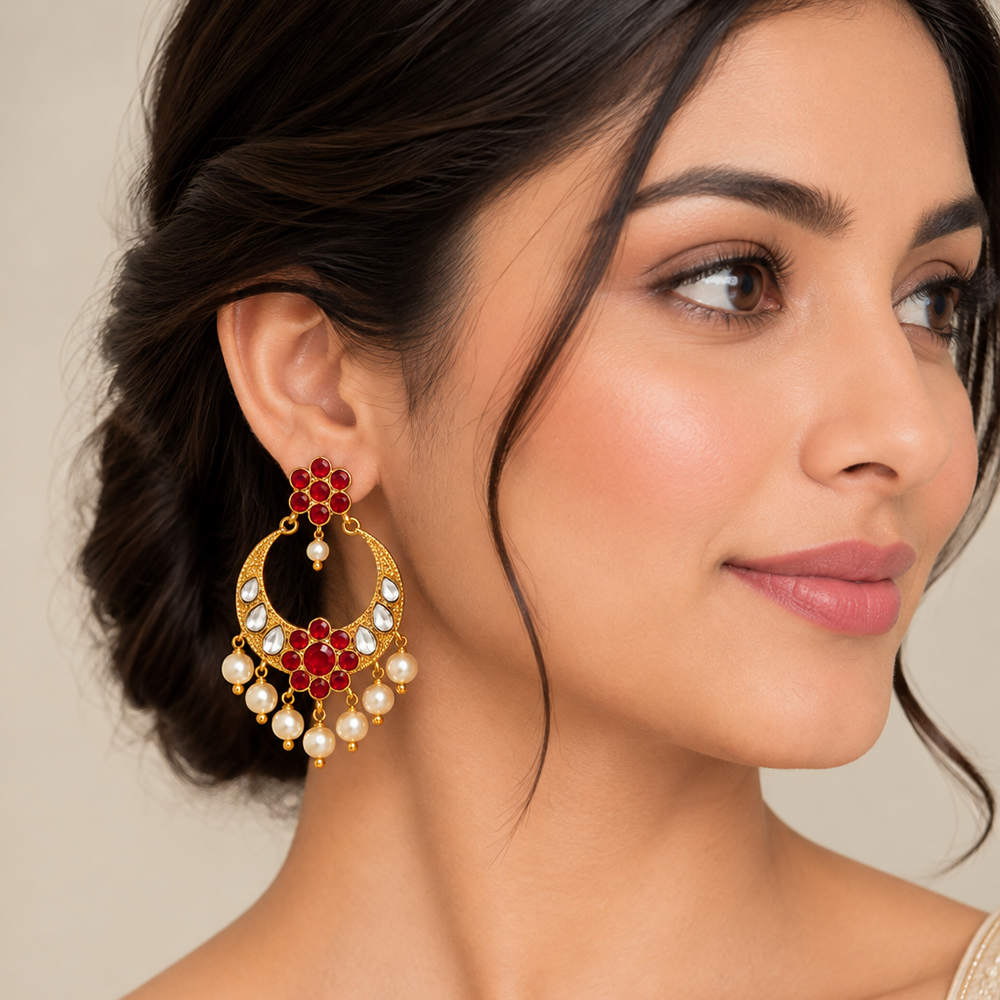 The99Jewel Designer Festive KundanDangler Earrings