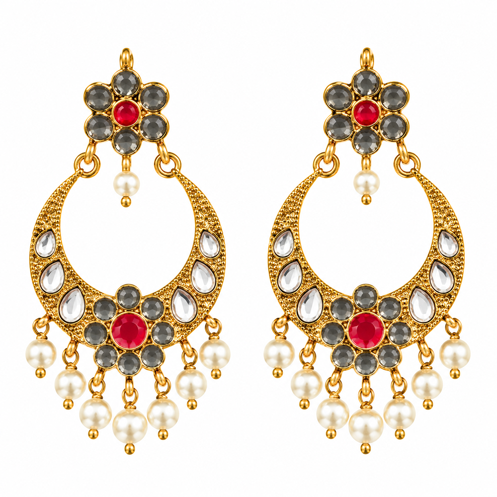 The99Jewel Designer Festive KundanDangler Earrings