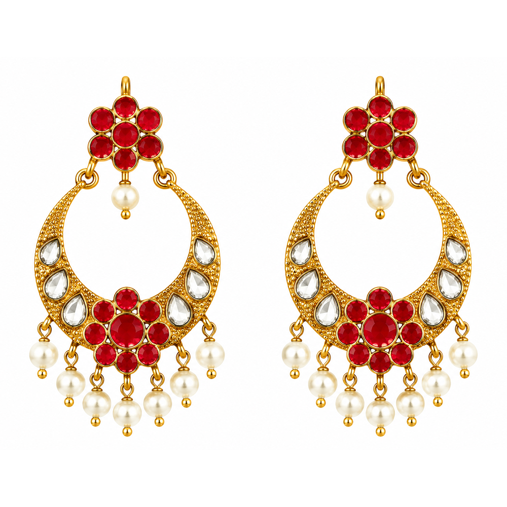 The99Jewel Designer Festive KundanDangler Earrings