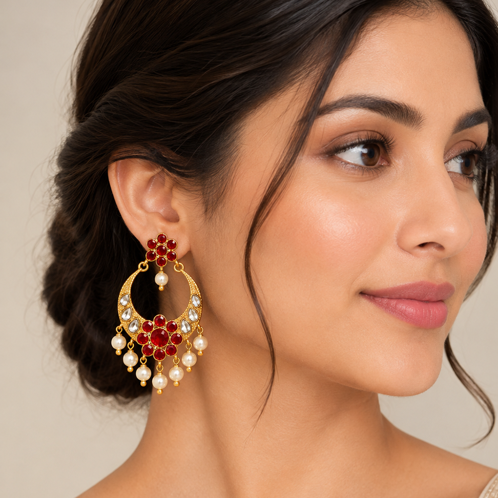 The99Jewel Designer Festive KundanDangler Earrings