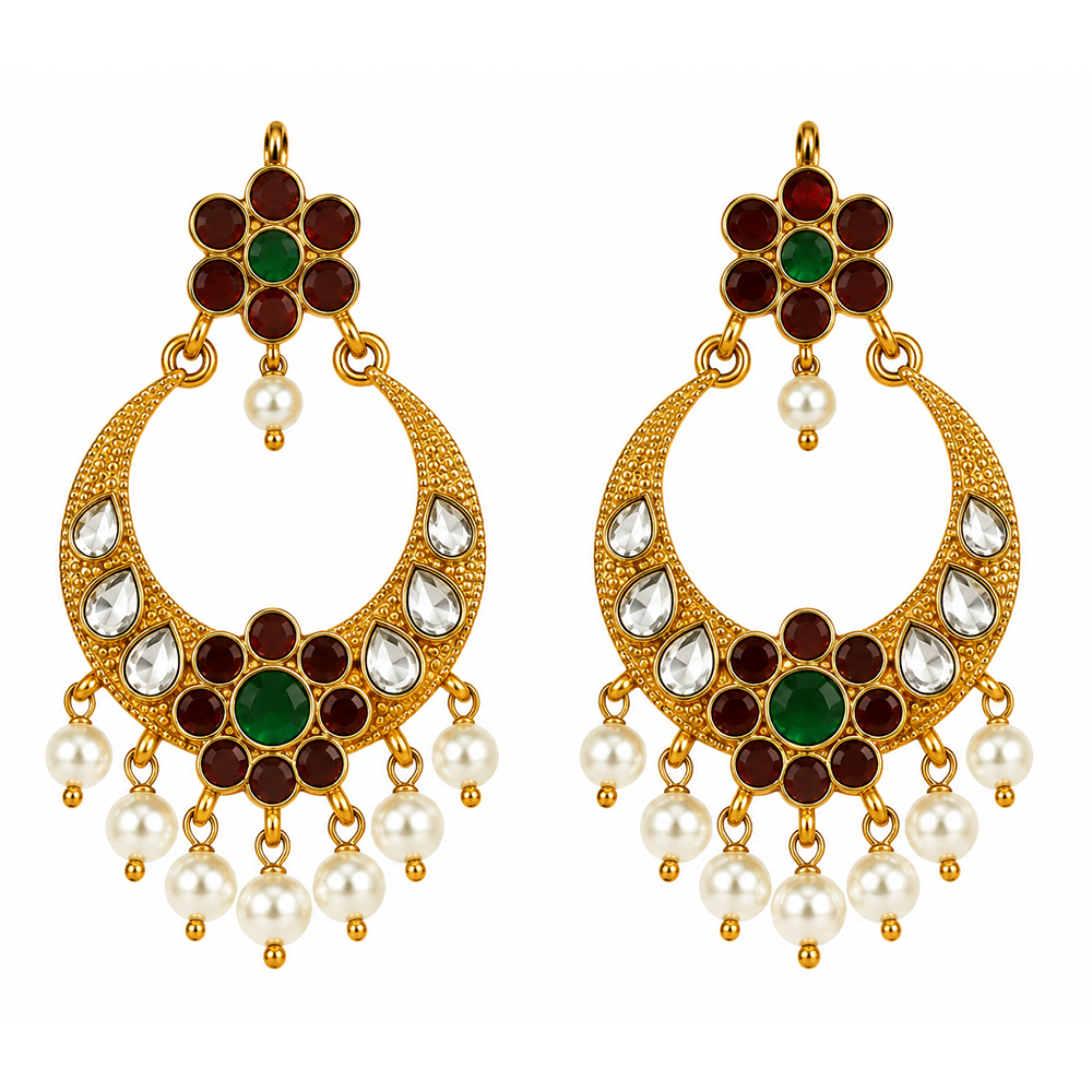 The99Jewel Designer Festive KundanDangler Earrings