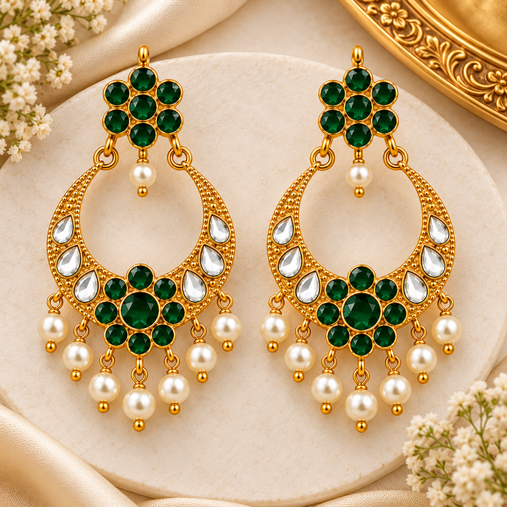 The99Jewel Designer Festive KundanDangler Earrings