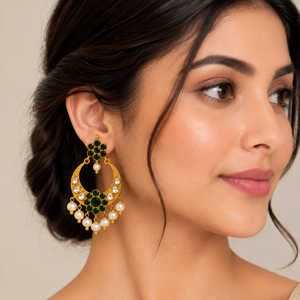 The99Jewel Designer Festive KundanDangler Earrings
