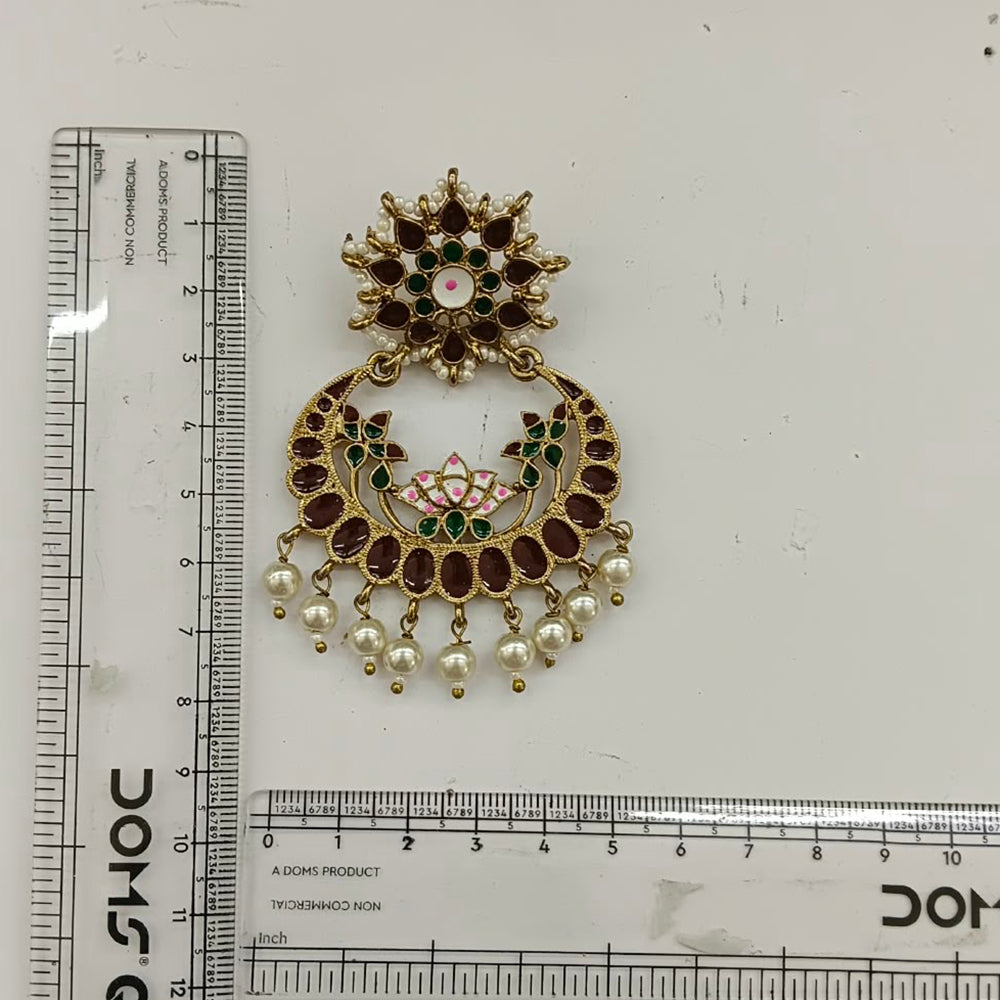 The99Jewel Designer Festive Pota Stone Dangler Earrings