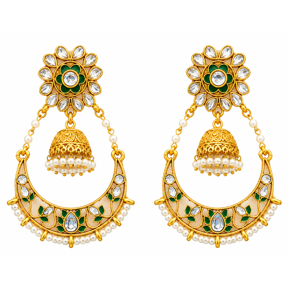 The99Jewel Designer Festive Meenakari Dangler Earrings