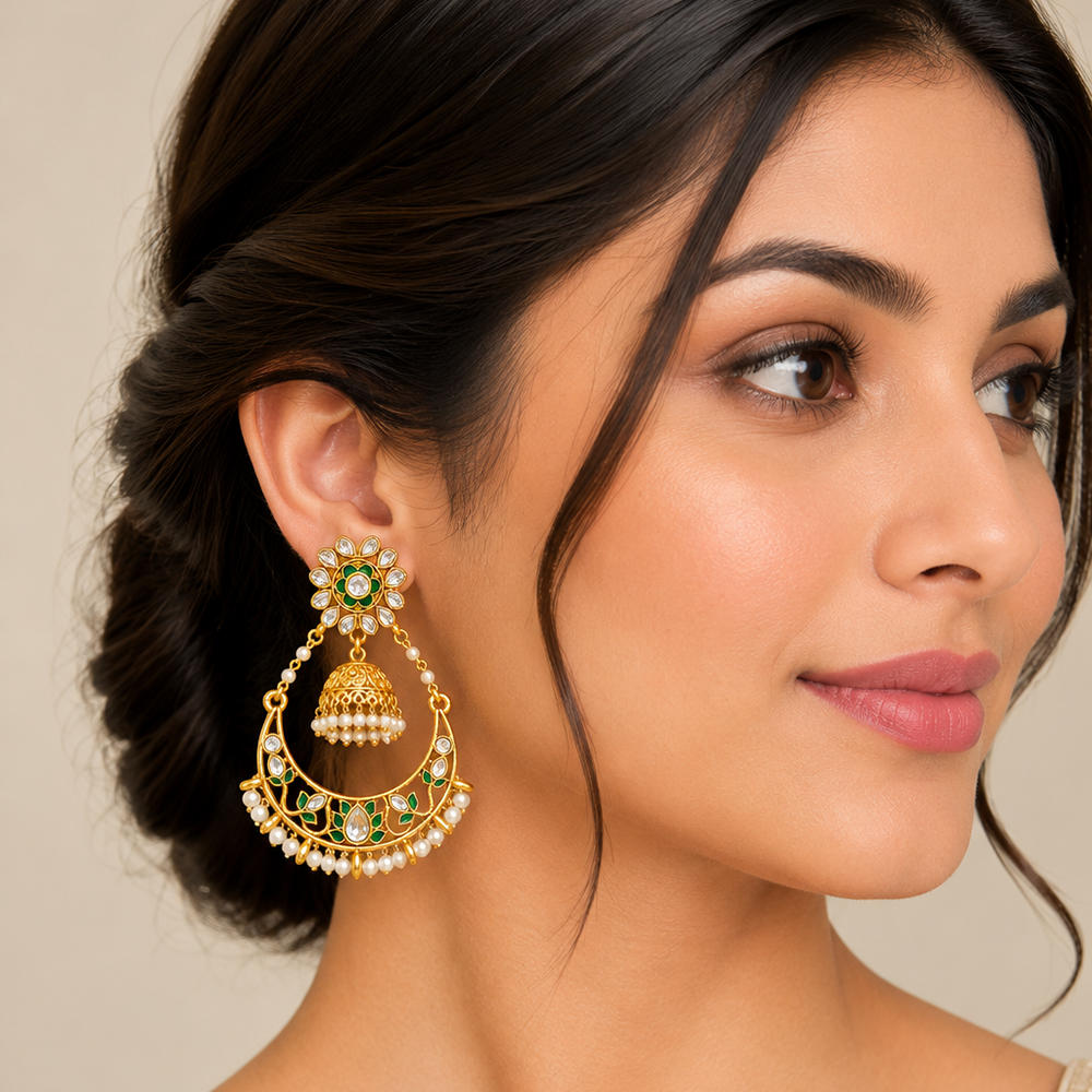 The99Jewel Designer Festive Meenakari Dangler Earrings
