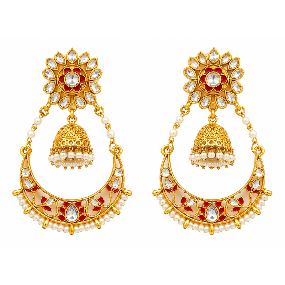 The99Jewel Designer Festive Meenakari Dangler Earrings