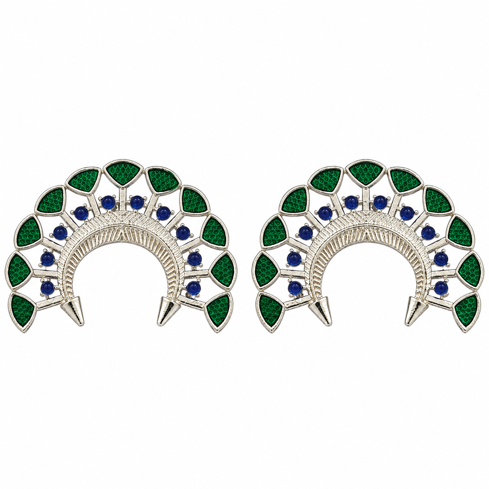 The99Jewel Graceful Half Circle Shape Stud Earrings | Silver Plated Fashion Jewellery