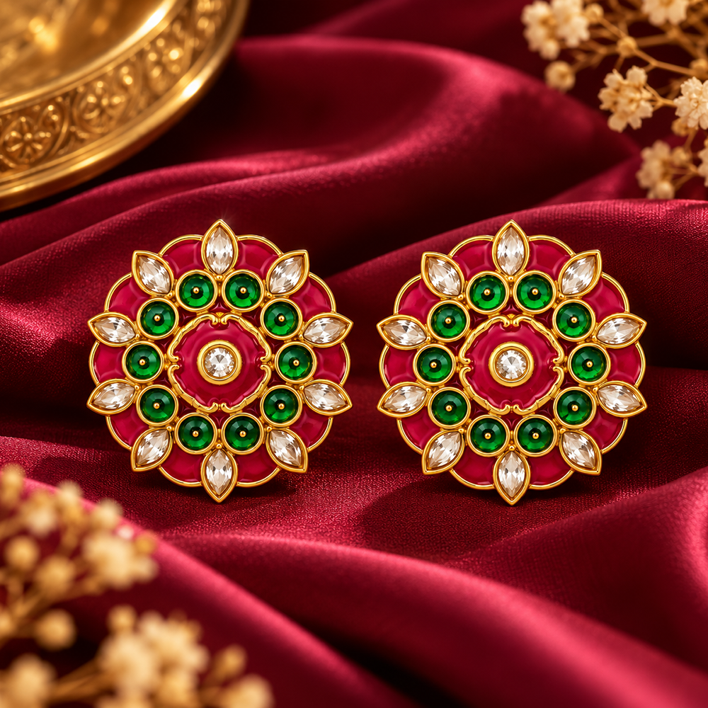 The99Jewel Designer Festive KundanStuds Earrings