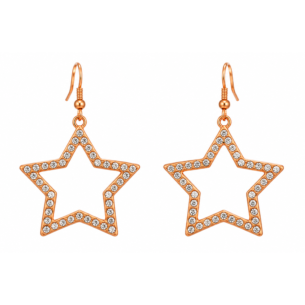 The99Jewel Signature Rose Gold Plated Statement Dangler Earrings for Women | Traditional Ethnic Jewellery