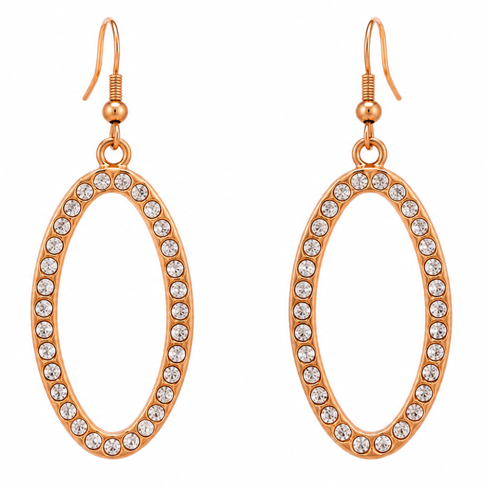The99Jewel Signature Rose Gold Plated Statement Dangler Earrings for Women | Traditional Ethnic Jewellery