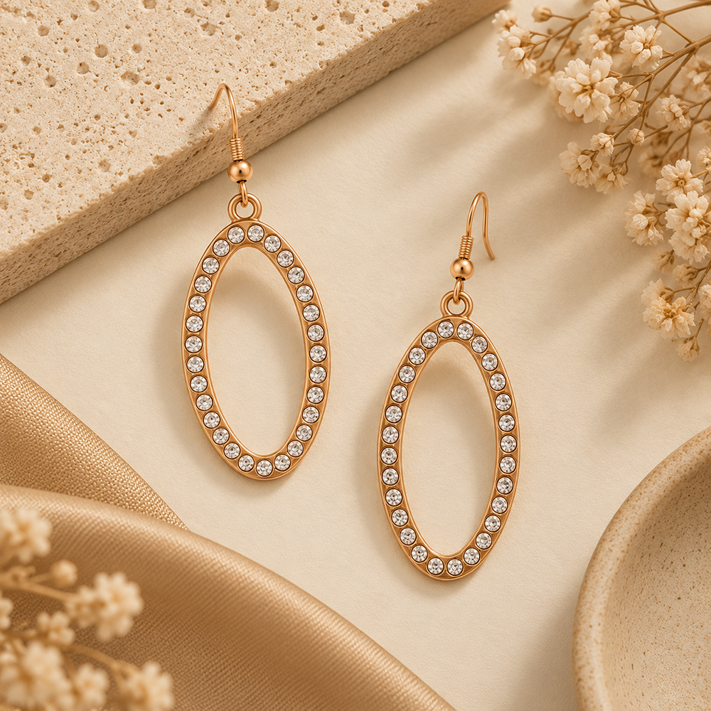 The99Jewel Signature Rose Gold Plated Statement Dangler Earrings for Women | Traditional Ethnic Jewellery