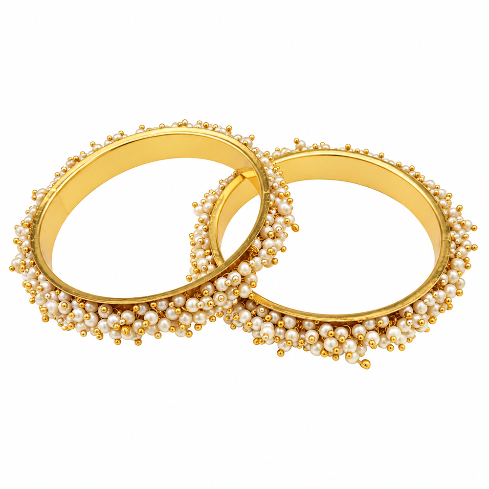 The99Jewel Beautiful Pearl Bangles for Women for Wedding and Celebration Wear