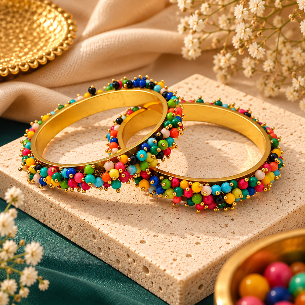 The99Jewel Beautiful Pearl Bangles for Women for Wedding and Celebration Wear