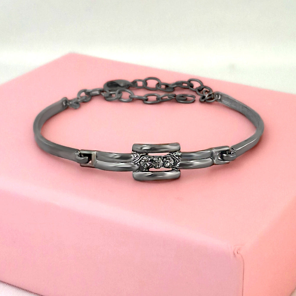 The99Jewel Black Plated Austrian Stone Bracelet - 1400554