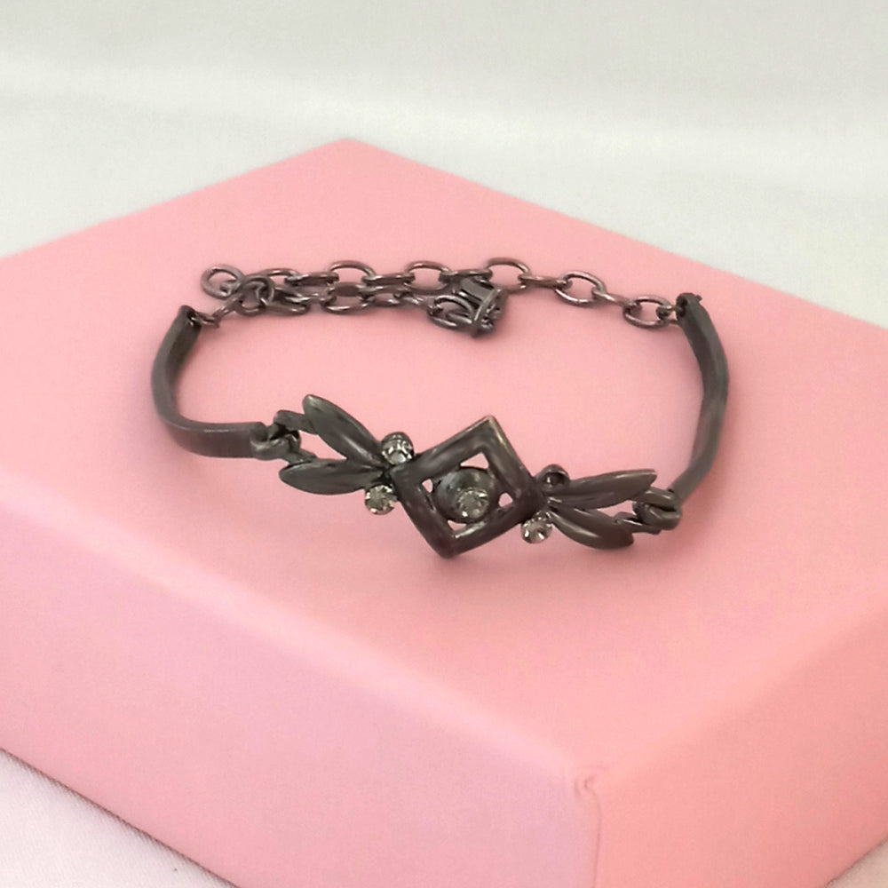 The99Jewel Black Plated Austrian Stone Bracelet - 1400556