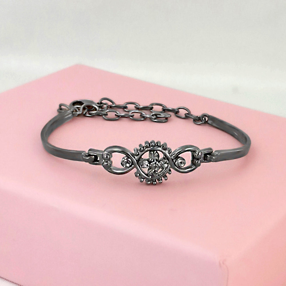 The99Jewel Black Plated Austrian Stone Bracelet - 1400557