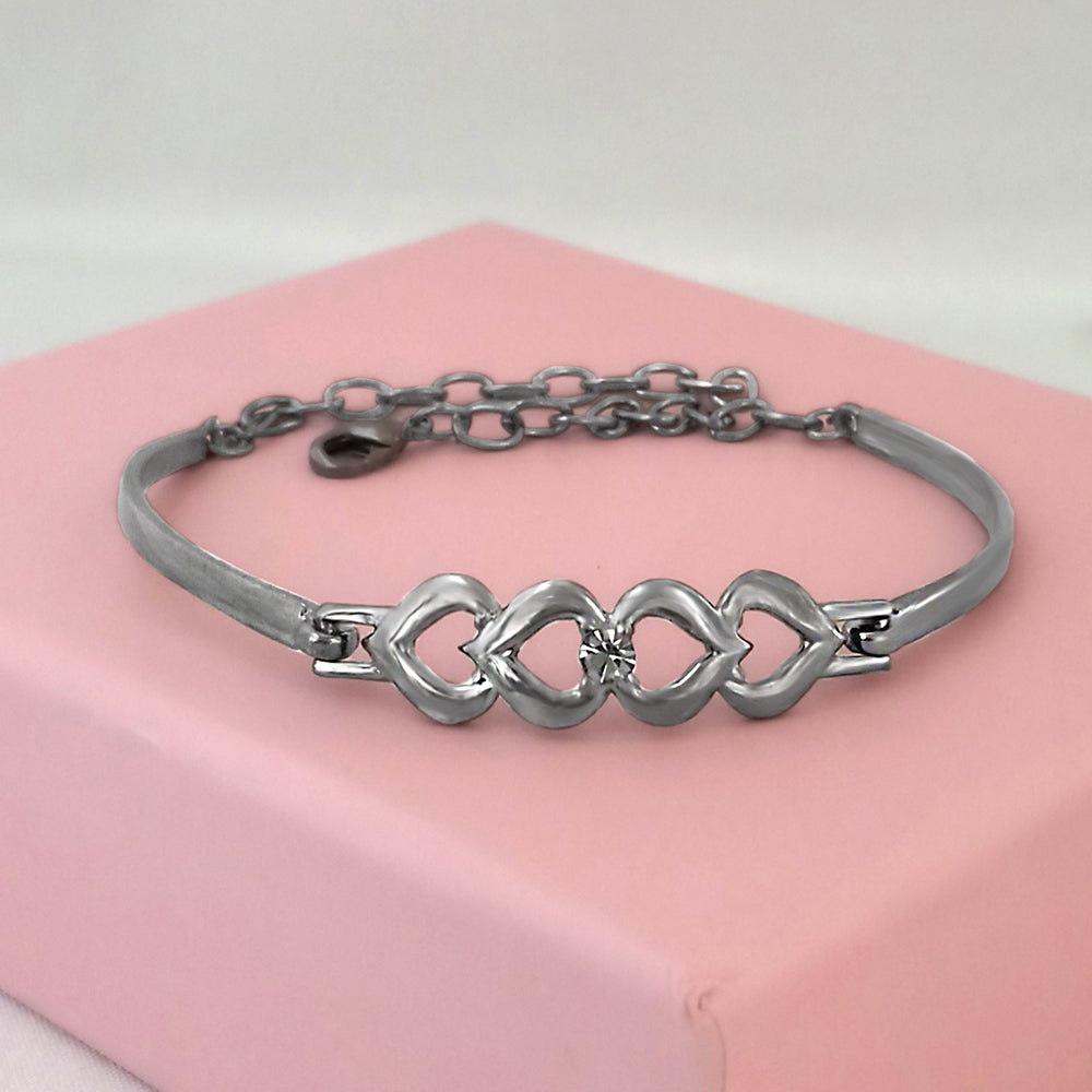 The99Jewel Black Plated Austrian Stone Bracelet - 1400559