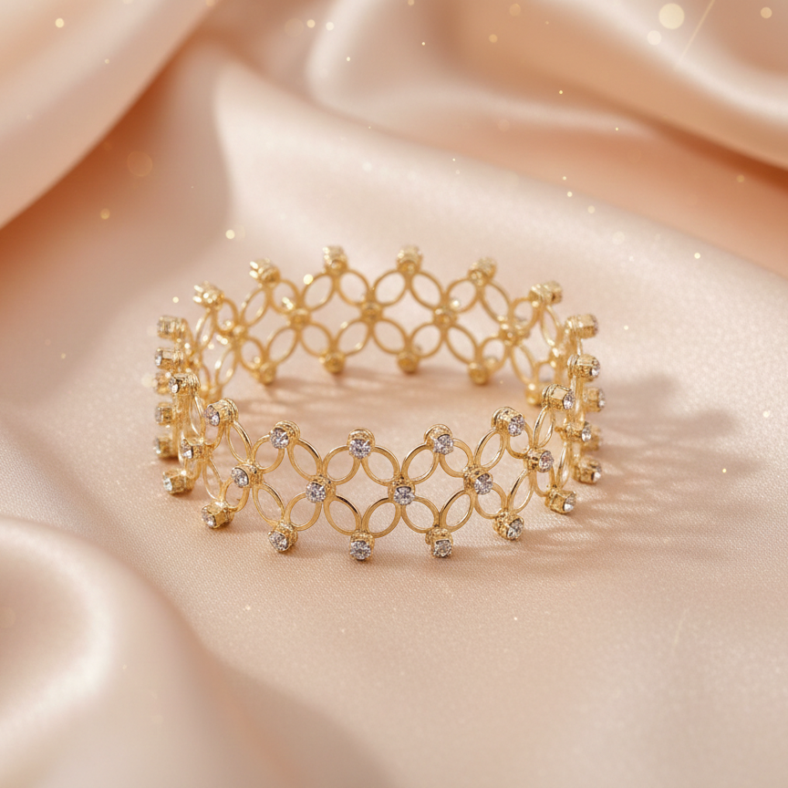 The99Jewel Gold Plated Trendy Adjustable / Stretchable Bracelet