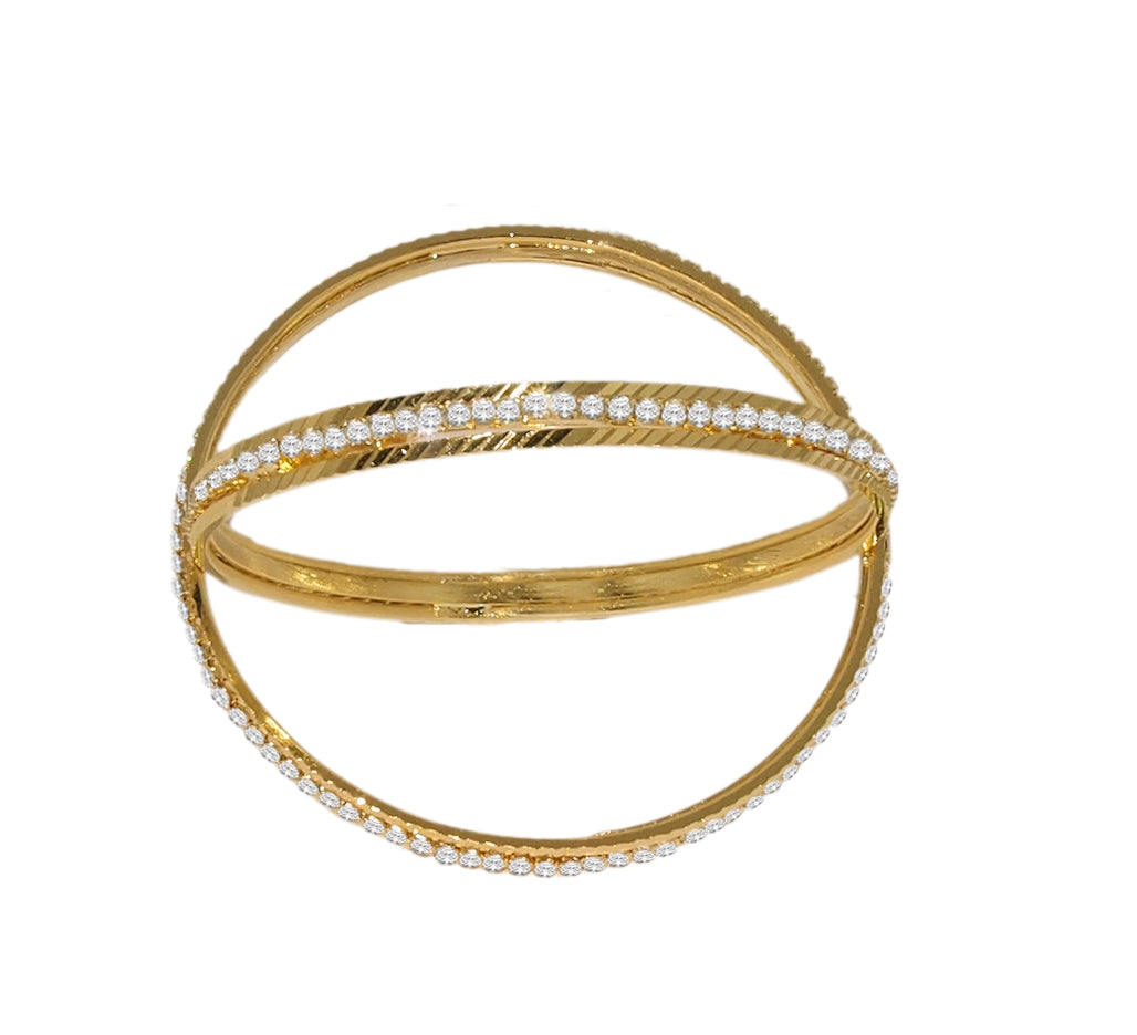 The99Jewel Gold Plated Austrian Stone Bangles Set (Set of 2)