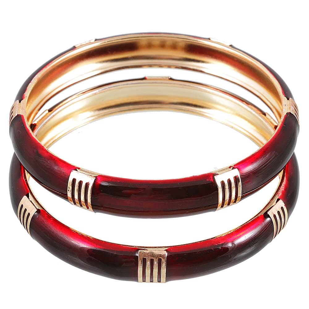 The99Jewel Gold Plated Meenakari Bangles Set ( 2 Piece In Set )
